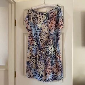 Multi-colored leopard print romper